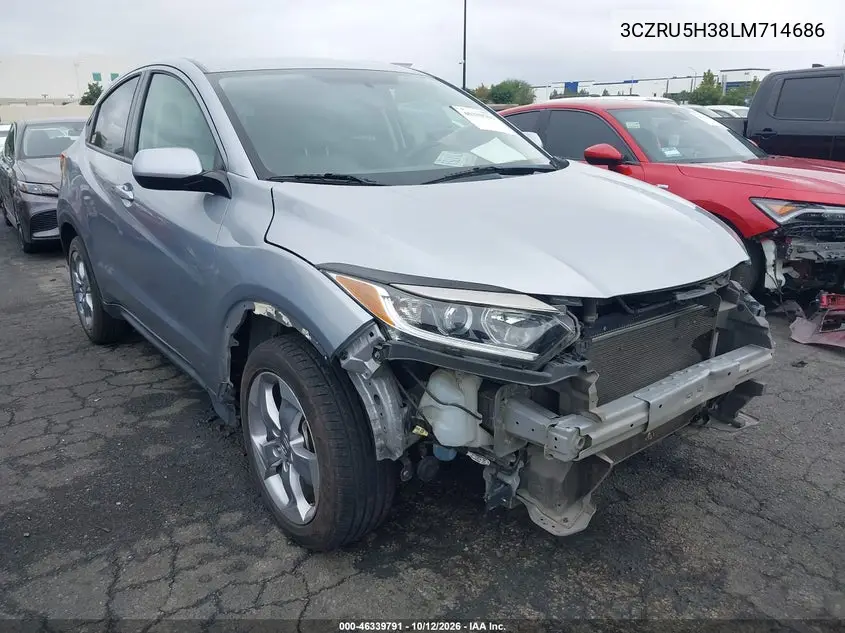 2020 Honda Hr-V 2Wd Lx VIN 3CZRU5H38LM714686 фото 2