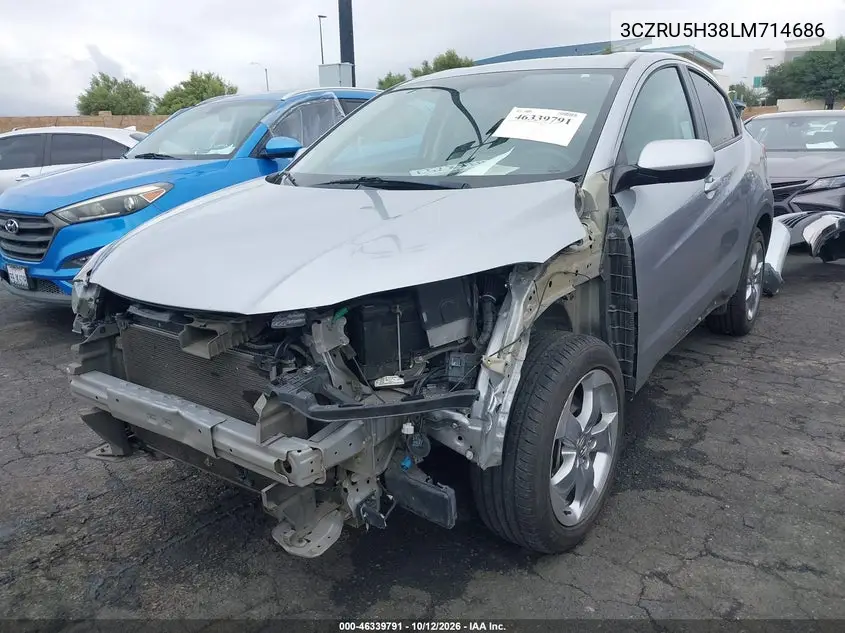 2020 Honda Hr-V 2Wd Lx VIN 3CZRU5H38LM714686 фото 3