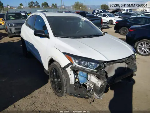 3CZRU5H15MM726004 — 2021 Honda HR-V, Задняя часть, фото до ремонта