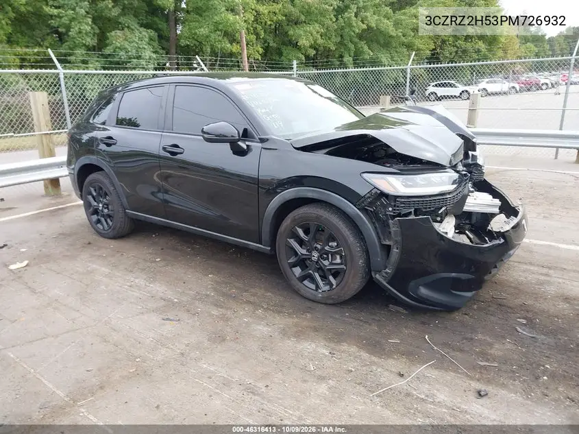 2023 Honda Hr-V Awd Sport VIN 3CZRZ2H53PM726932 фото 1