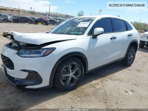 2024 Honda Hr-V Awd Ex-L/Awd Ex-L W/O Bsi VIN 3CZRZ2H74RM724658 фото 2