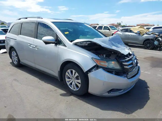 5FNRL5H6XEB077228 — 2014 Honda Odyssey EX-L, Передняя часть слева (Left Front), фото до ремонта