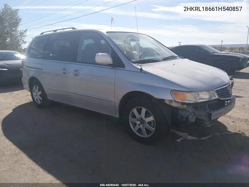 2001 Honda Odyssey Ex VIN 2HKRL18661H540857 фото 2