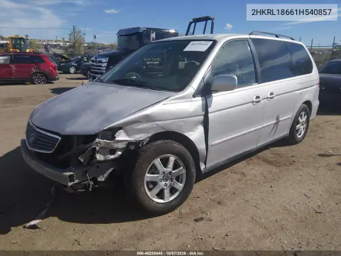 2001 Honda Odyssey Ex VIN 2HKRL18661H540857 фото 3