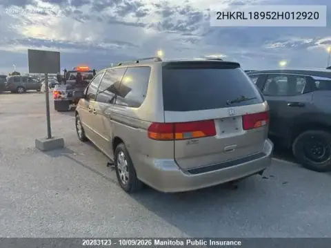 2002 Honda Odyssey Lx VIN 2HKRL18952H012920 фото 3