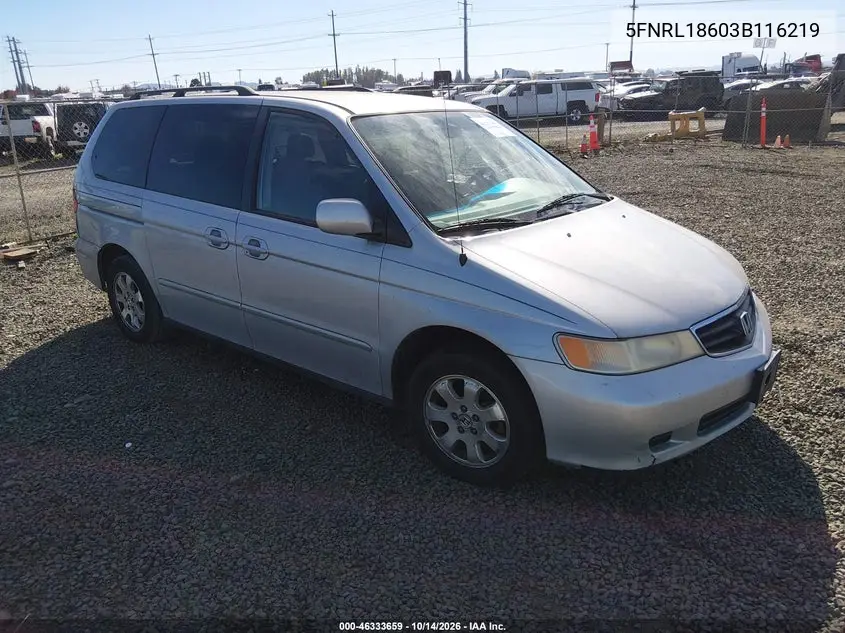 5FNRL18603B116219 — 2003 Honda Odyssey, фото 2 с аукциона IAAI, Естественный износ