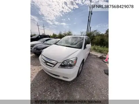2006 Honda Odyssey Ex-L Ex-L VIN 5FNRL38756B429078 фото 2