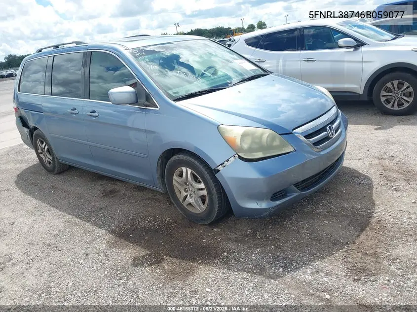 2006 Honda Odyssey Ex-L VIN 5FNRL38746B059077 фото 2