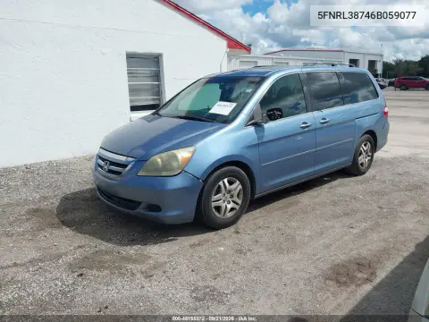2006 Honda Odyssey Ex-L VIN 5FNRL38746B059077 фото 3