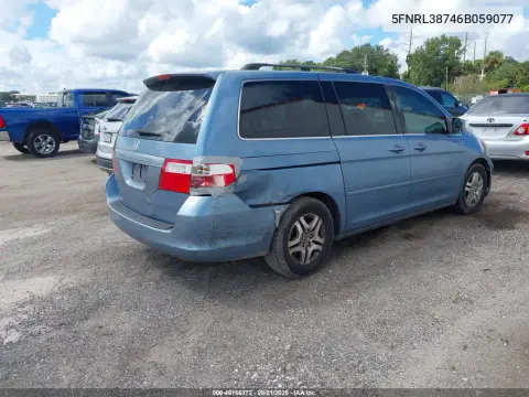 2006 Honda Odyssey Ex-L VIN 5FNRL38746B059077 фото 5