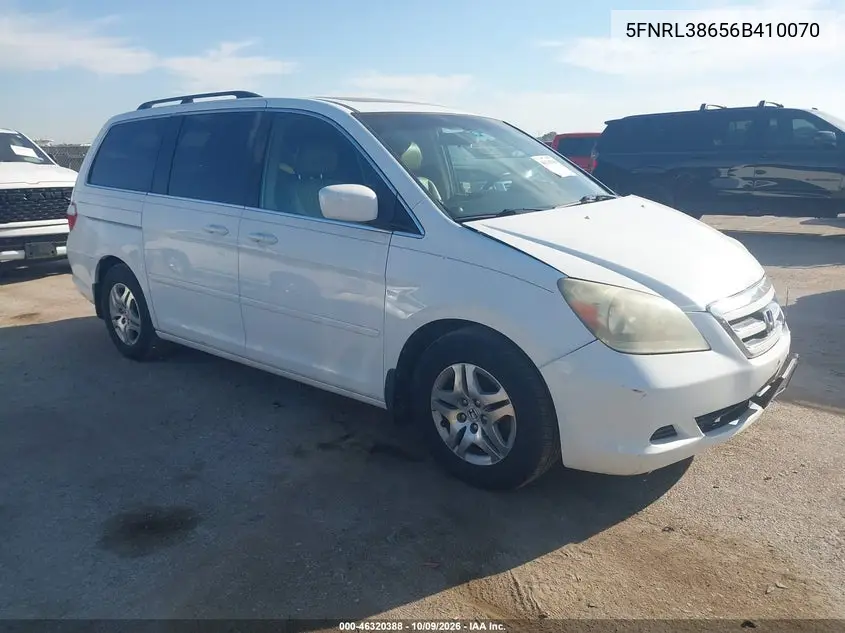 2006 Honda Odyssey Ex-L VIN 5FNRL38656B410070 фото 2