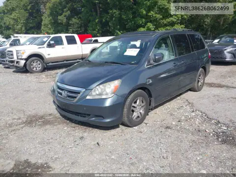 2006 Honda Odyssey Ex-L VIN 5FNRL38626B062499 фото 3