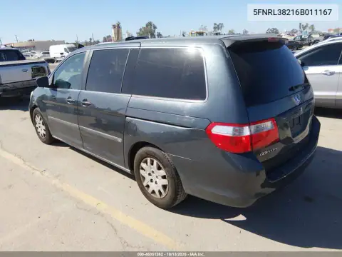 5FNRL38216B011167 — 2006 Honda Odyssey, фото 4 с аукциона IAAI, Передняя часть