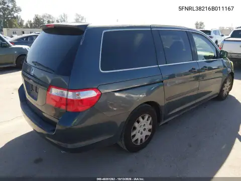 5FNRL38216B011167 — 2006 Honda Odyssey, фото 5 с аукциона IAAI, Передняя часть