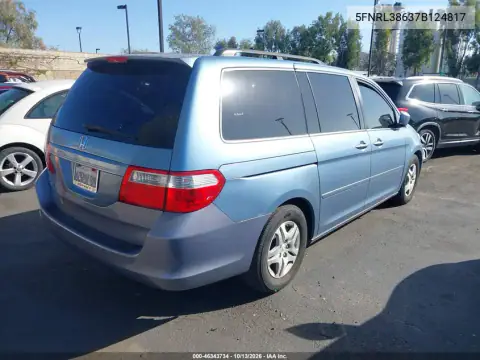 2007 Honda Odyssey Ex-L VIN 5FNRL38637B124817 фото 5