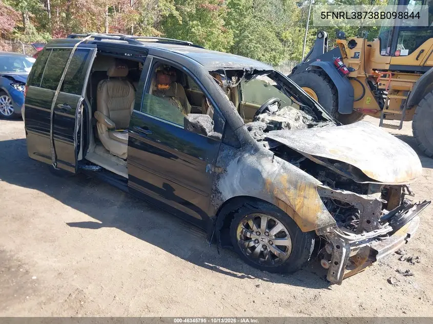 5FNRL38738B098844 Honda Odyssey 2008 — повреждение Полный пожар, фото до ремонта