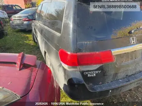 2009 Honda Odyssey Touring VIN 5FNRL38889B500688 фото 3