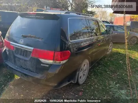 2009 Honda Odyssey Touring VIN 5FNRL38889B500688 фото 4