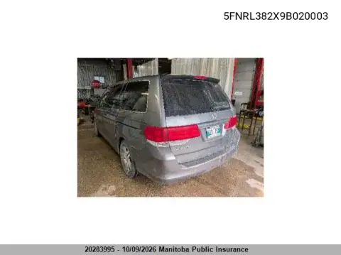 2009 Honda Odyssey Lx VIN 5FNRL382X9B020003 фото 4