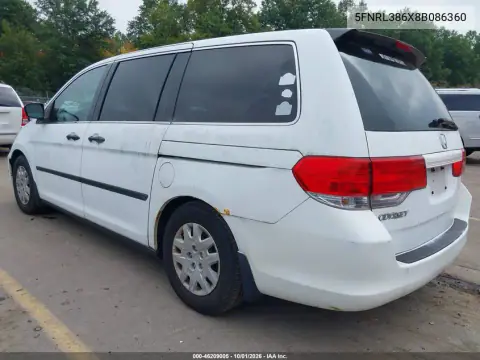 2008 Honda Odyssey Ex-L VIN 5FNRL38209B043807 фото 4