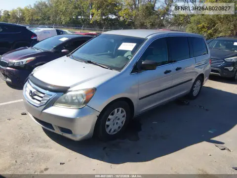 2010 Honda Odyssey Lx VIN 5FNRL3H26AB020827 фото 3