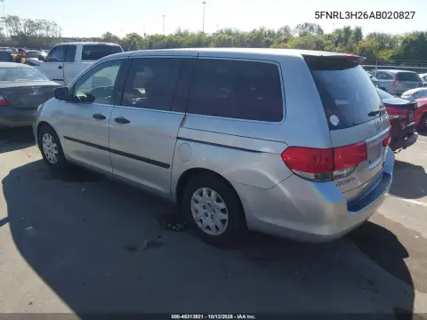 2010 Honda Odyssey Lx VIN 5FNRL3H26AB020827 фото 4