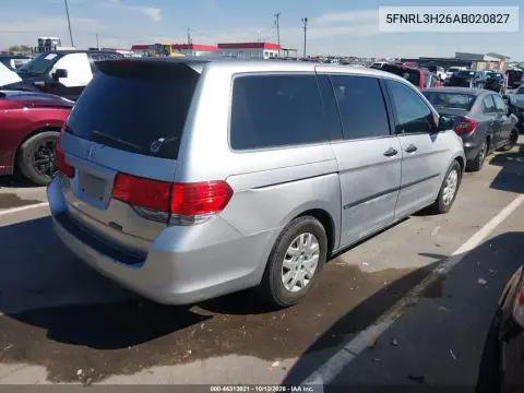 2010 Honda Odyssey Lx VIN 5FNRL3H26AB020827 фото 5
