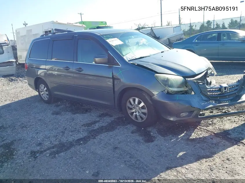 5FNRL3H75AB095191 — 2010 Honda Odyssey, фото 2 с аукциона IAAI, Передняя часть