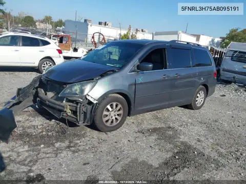 5FNRL3H75AB095191 — 2010 Honda Odyssey, фото 3 с аукциона IAAI, Передняя часть