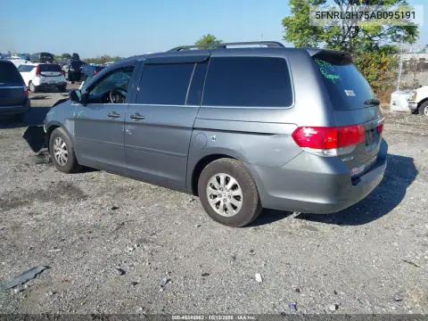 5FNRL3H75AB095191 — 2010 Honda Odyssey, фото 4 с аукциона IAAI, Передняя часть