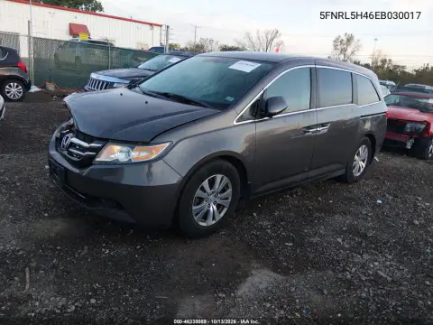 2014 Honda Odyssey Ex VIN 5FNRL5H46EB030017 фото 2