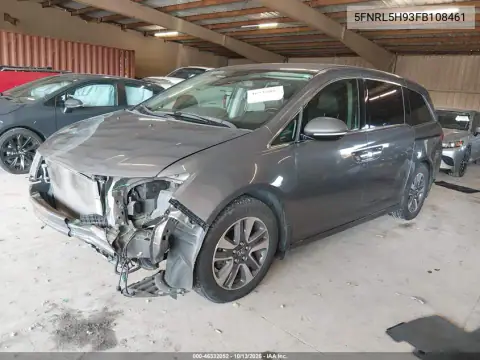 5FNRL5H93FB108461 — 2015 Honda Odyssey, фото 3 с аукциона IAAI, Передняя часть