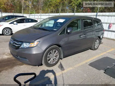 2015 Honda Odyssey Ex-L VIN 5FNRL5H62FB026372 фото 3