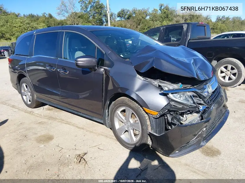 2019 Honda Odyssey Ex-L VIN 5FNRL6H71KB067438 фото 1