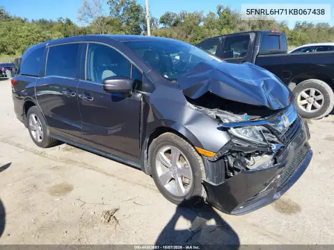 2019 Honda Odyssey Ex-L VIN 5FNRL6H71KB067438 фото 1
