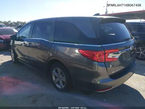 2019 Honda Odyssey Ex-L VIN 5FNRL6H71KB067438 фото 3