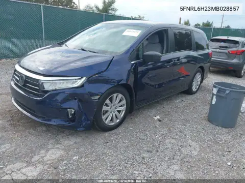 5FNRL6H23MB028857 — 2021 Honda Odyssey, фото 3 с аукциона IAAI, Передняя часть слева