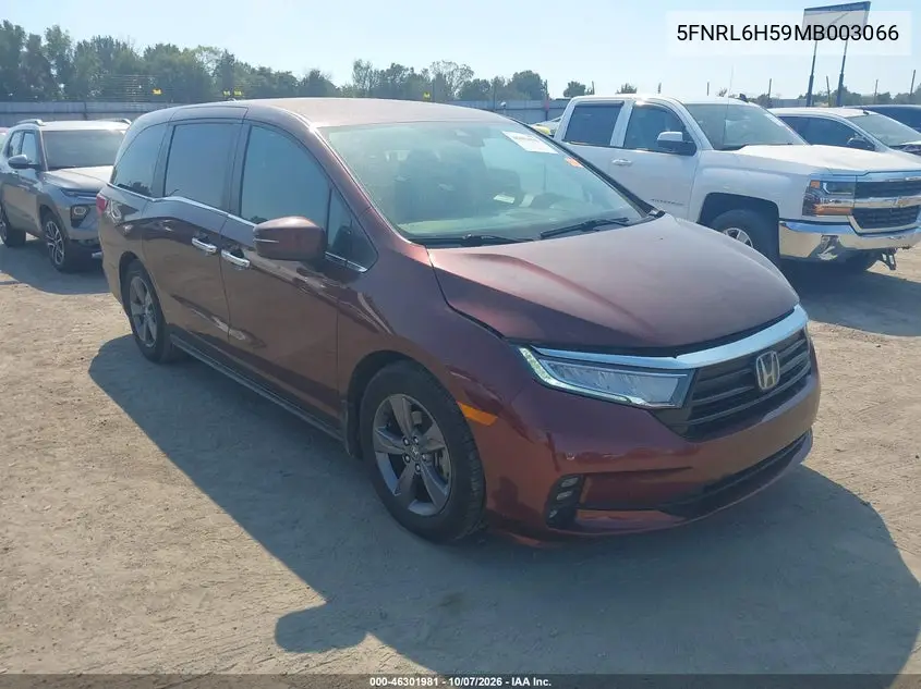 2021 Honda Odyssey Ex VIN 5FNRL6H59MB003066 фото 2