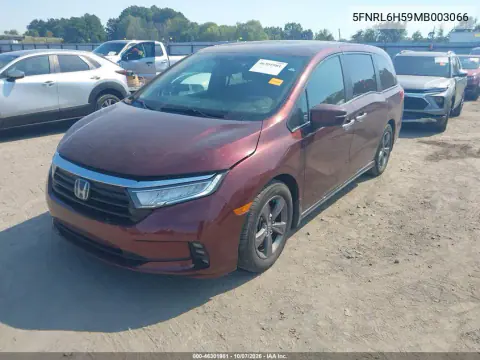 2021 Honda Odyssey Ex VIN 5FNRL6H59MB003066 фото 3