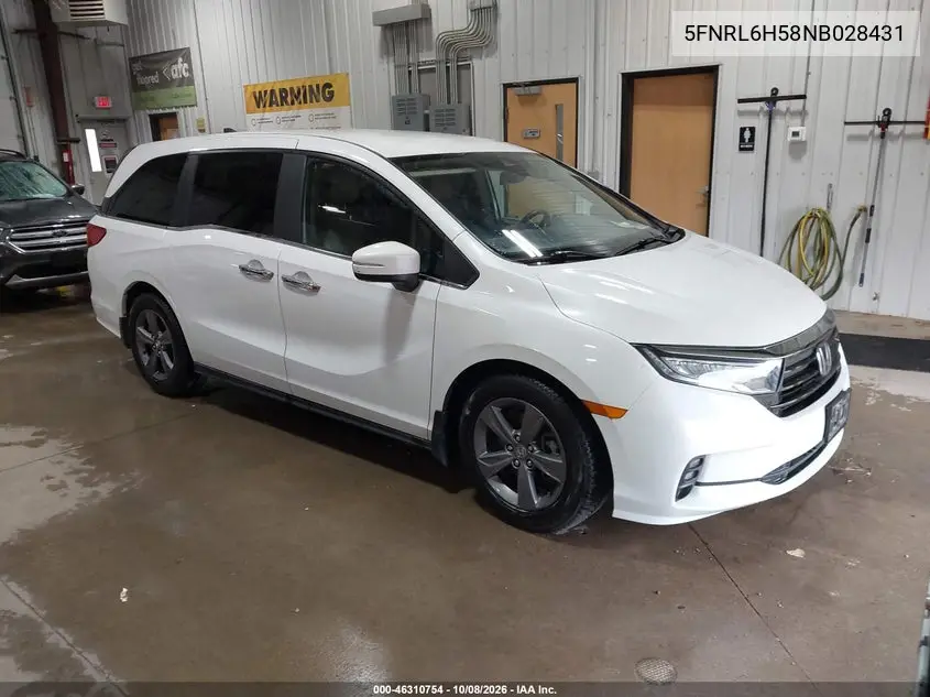 2022 Honda Odyssey Ex VIN 5FNRL6H58NB028431 фото 2