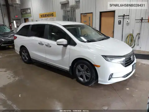 2022 Honda Odyssey Ex VIN 5FNRL6H58NB028431 фото 2