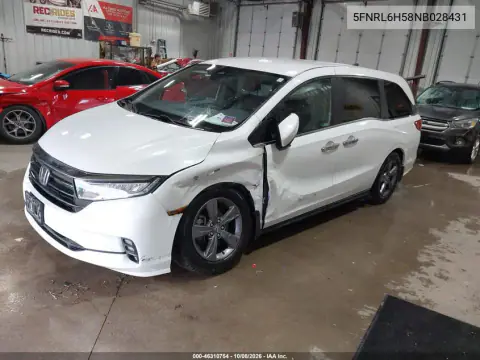2022 Honda Odyssey Ex VIN 5FNRL6H58NB028431 фото 3