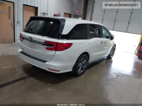 2022 Honda Odyssey Ex VIN 5FNRL6H58NB028431 фото 5