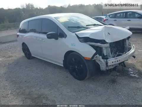 5FNRL6H78PB058615 — 2023 Honda Odyssey, Передняя часть, фото до ремонта
