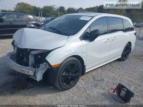 5FNRL6H78PB058615 — 2023 Honda Odyssey, фото 3 с аукциона IAAI, Передняя часть