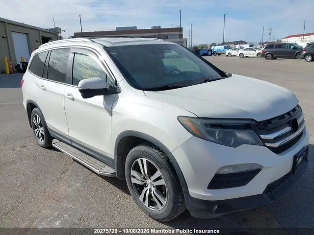 5FNYF6H8XGB505134 — 2016 Honda Pilot EX-L, Град (Hail), фото до ремонта