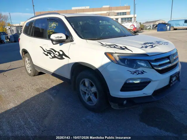 5FNYF6H70HB508102 — 2017 Honda Pilot EX-L, Град (Hail), фото до ремонта