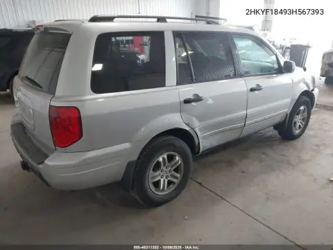 2003 Honda Pilot Ex VIN 2HKYF18493H567393 фото 5
