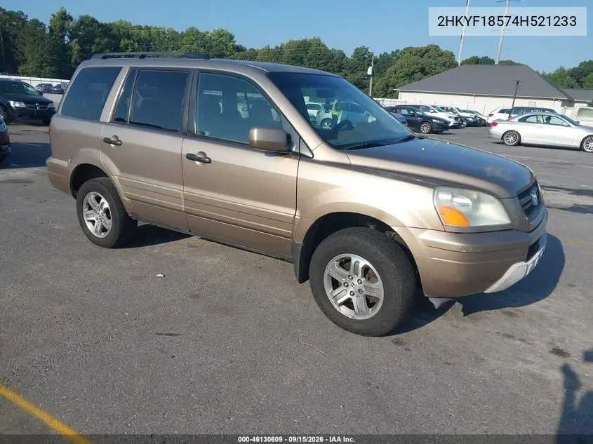 2004 Honda Pilot Ex-L VIN 2HKYF18574H521233 фото 1
