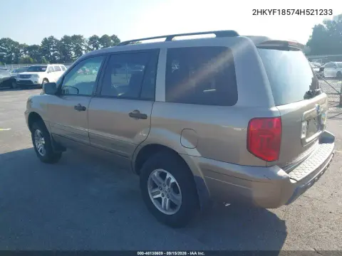 2004 Honda Pilot Ex-L VIN 2HKYF18574H521233 фото 3